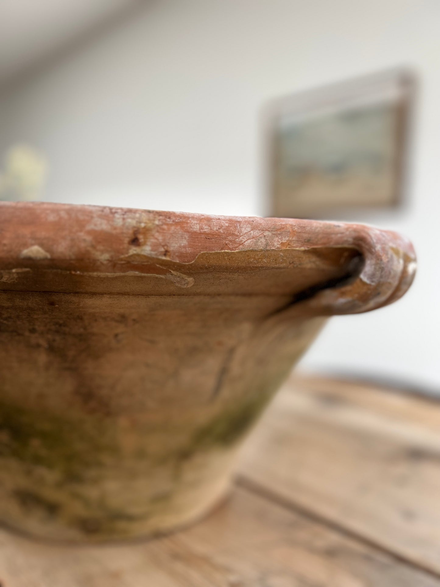 Antique 19th Century French Terracotta Tian Dairy Bowl