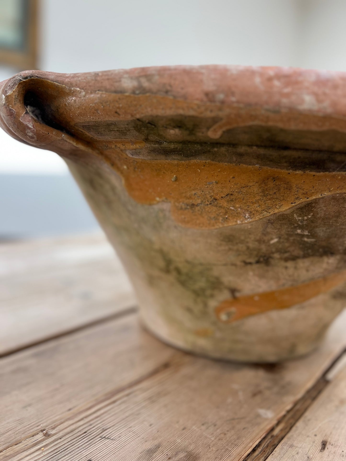 Antique 19th Century French Terracotta Tian Dairy Bowl