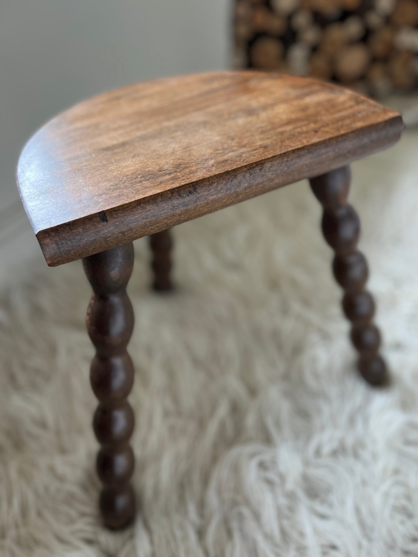 Vintage French Bobbin Stool