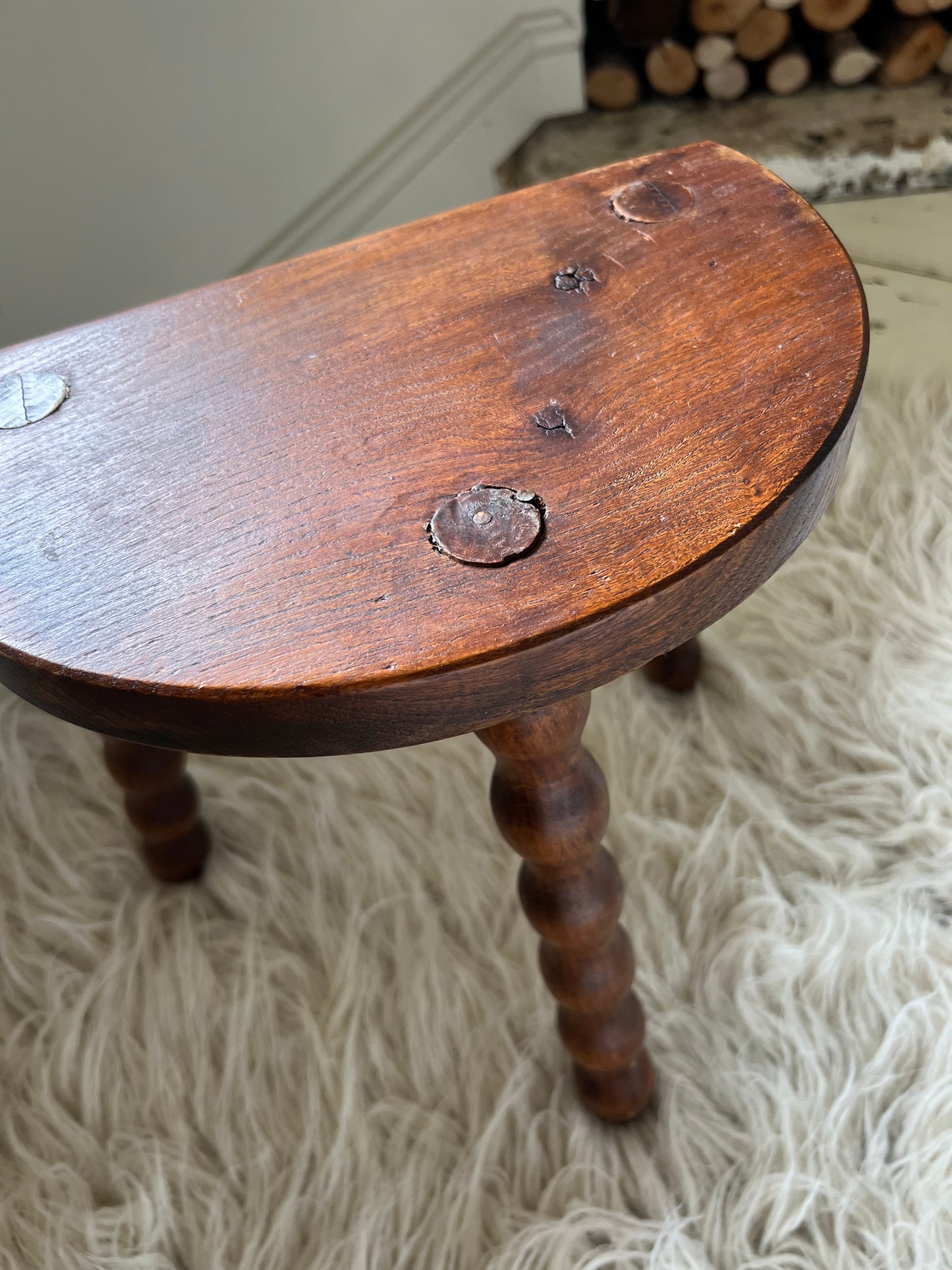 Vintage French Bobbin Stool