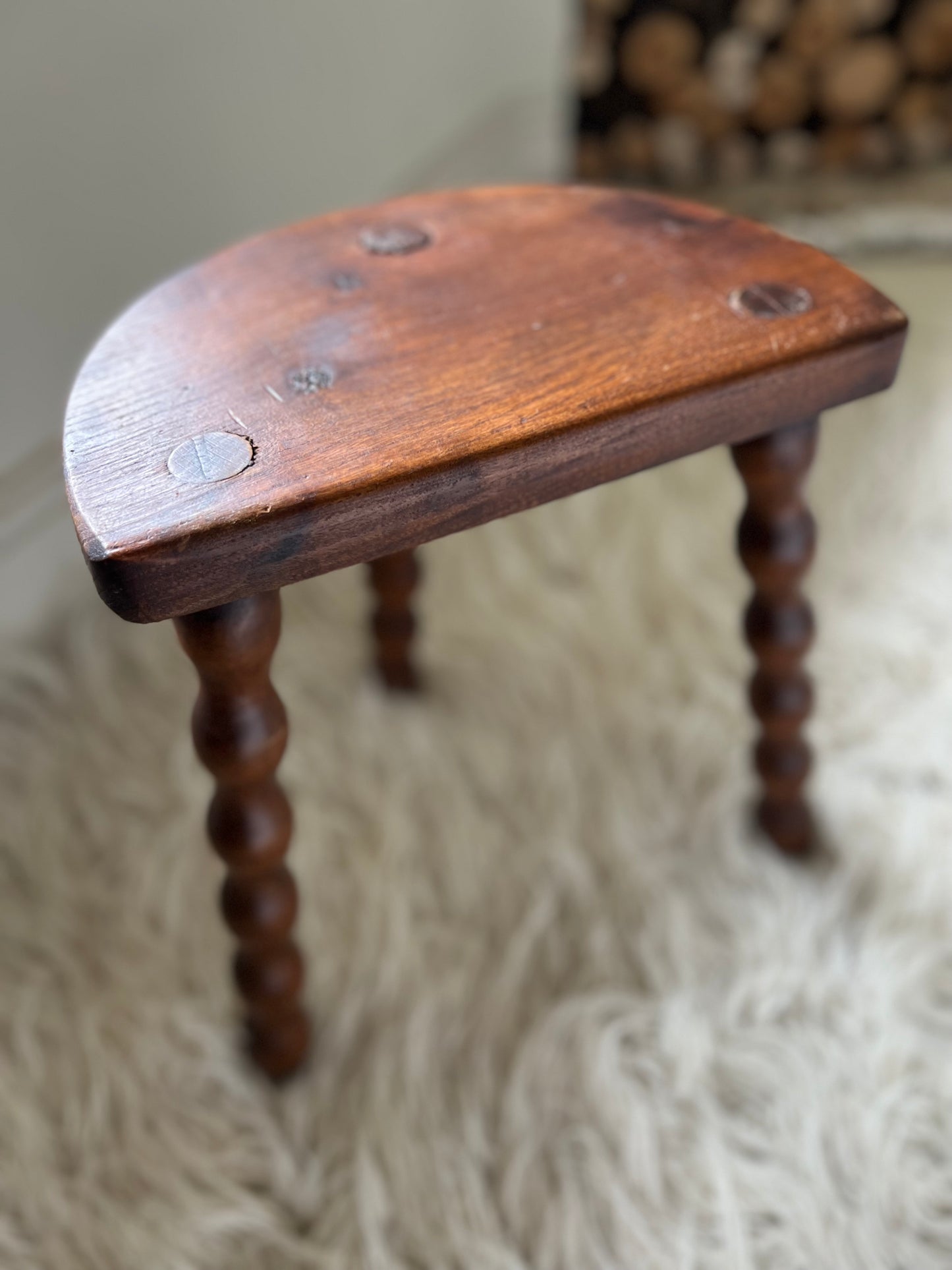 Vintage French Bobbin Stool