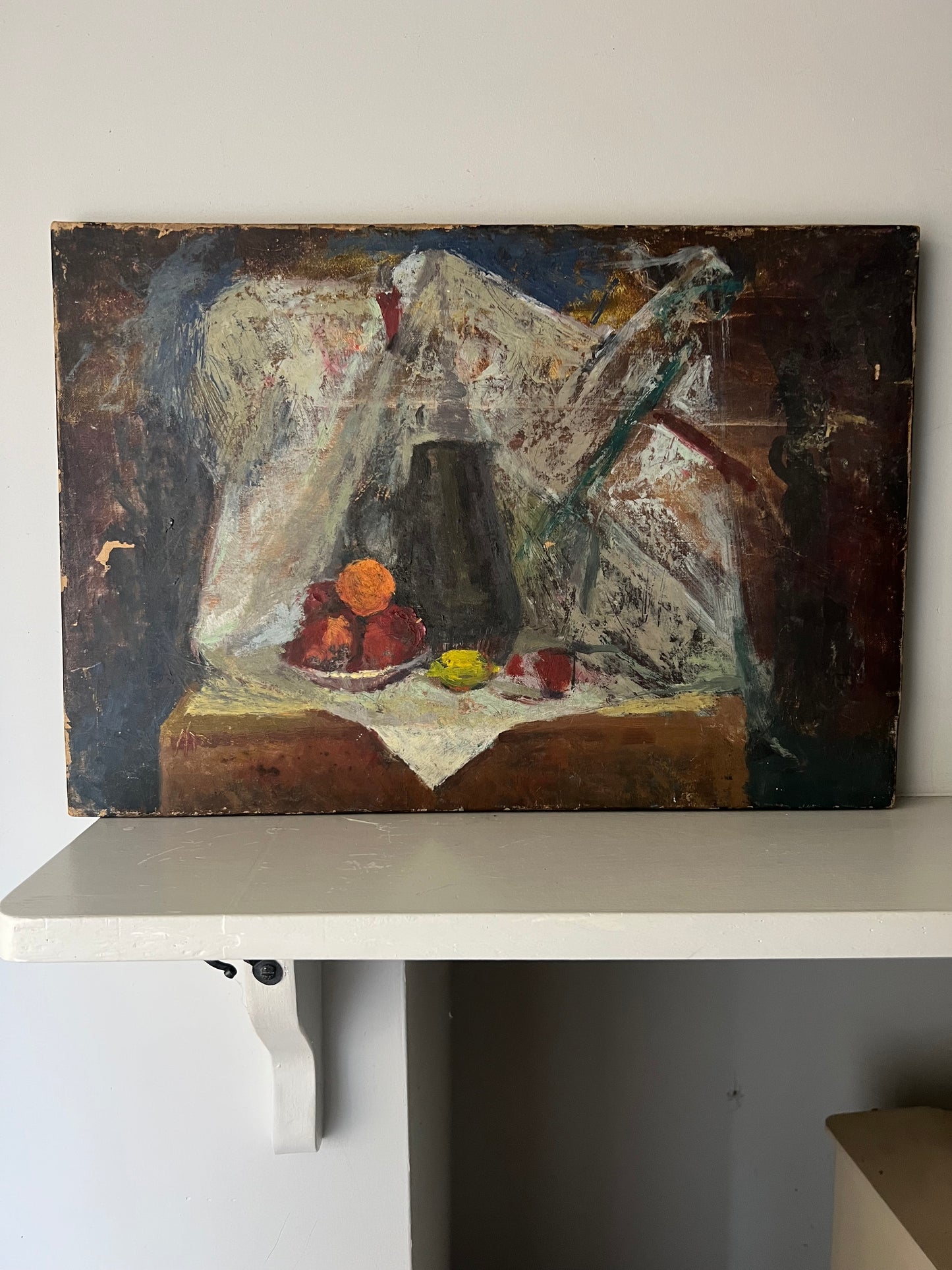 Vintage Expressive Still Life Oil On Canvas