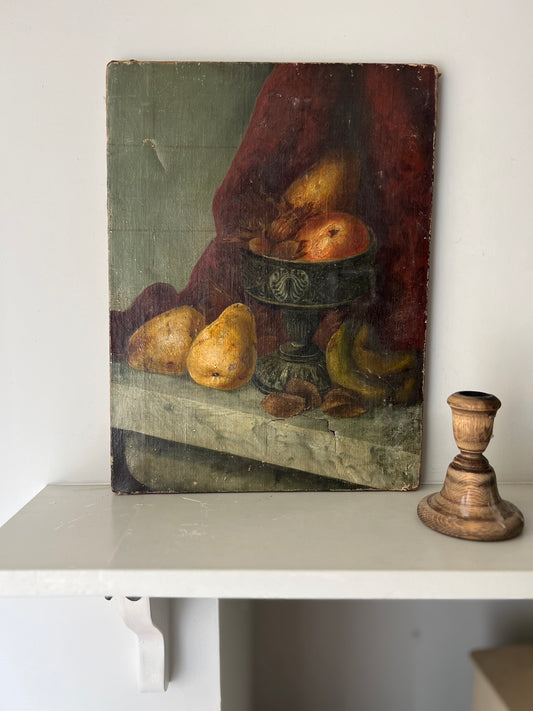 Antique Still Life Oil On Canvas