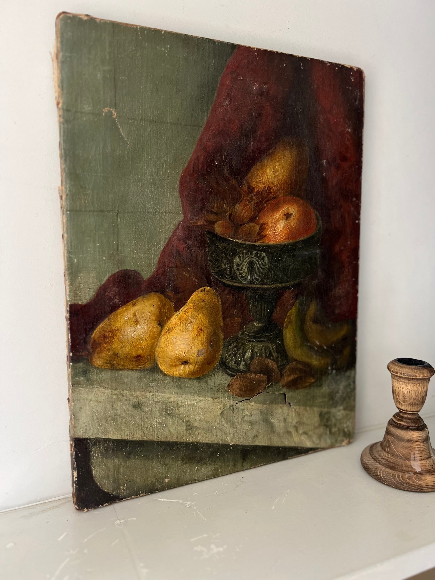 Antique Still Life Oil On Canvas