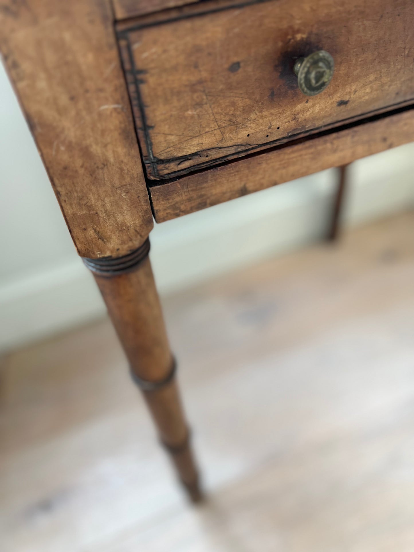 18th Century Faux Bamboo Fruitwood Side Table