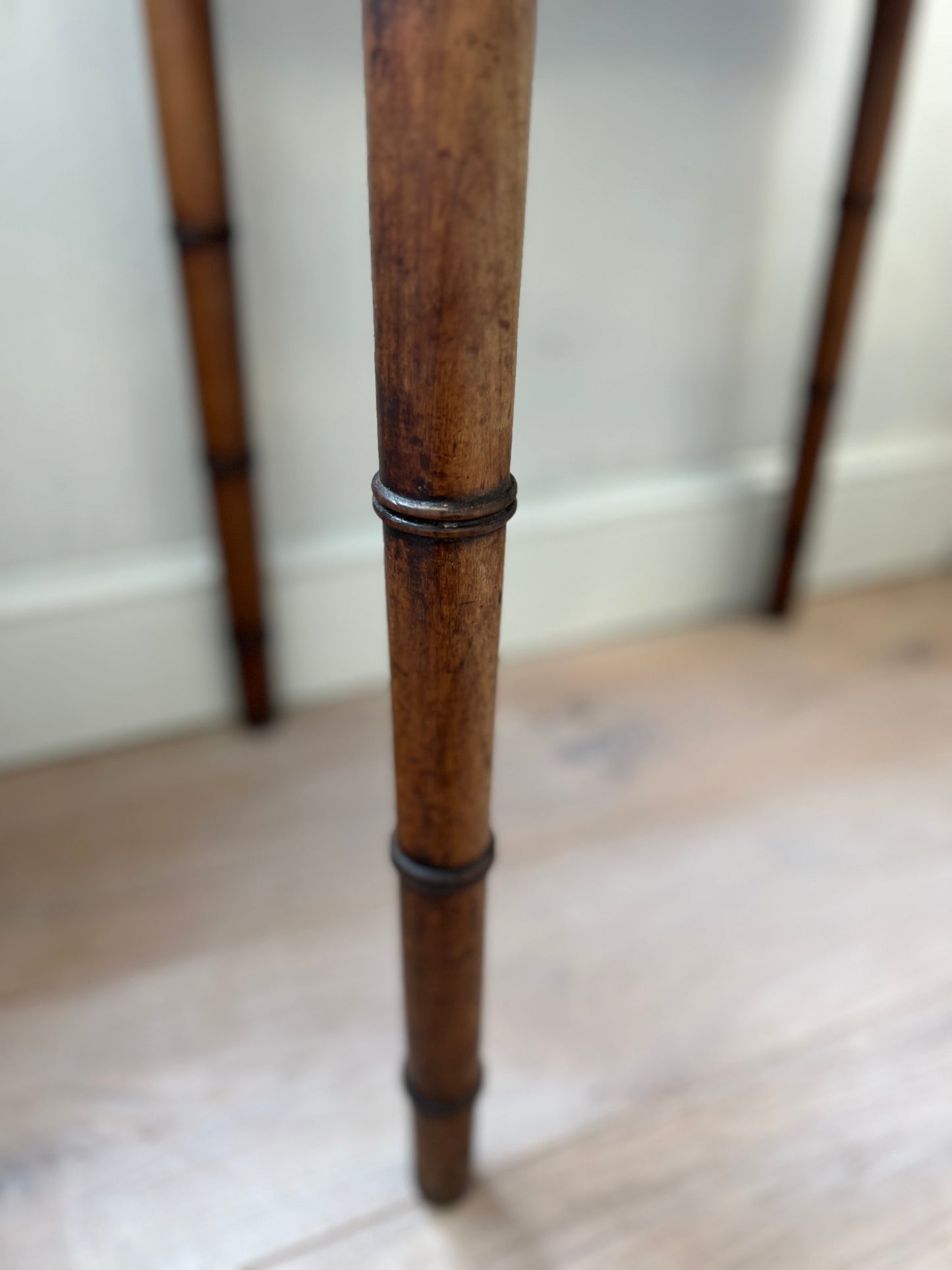 18th Century Faux Bamboo Fruitwood Side Table