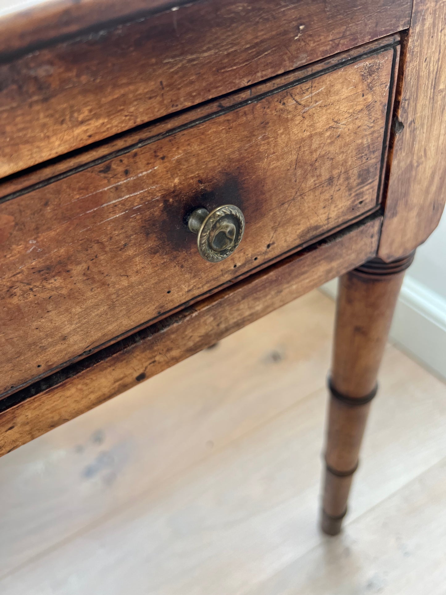 18th Century Faux Bamboo Fruitwood Side Table