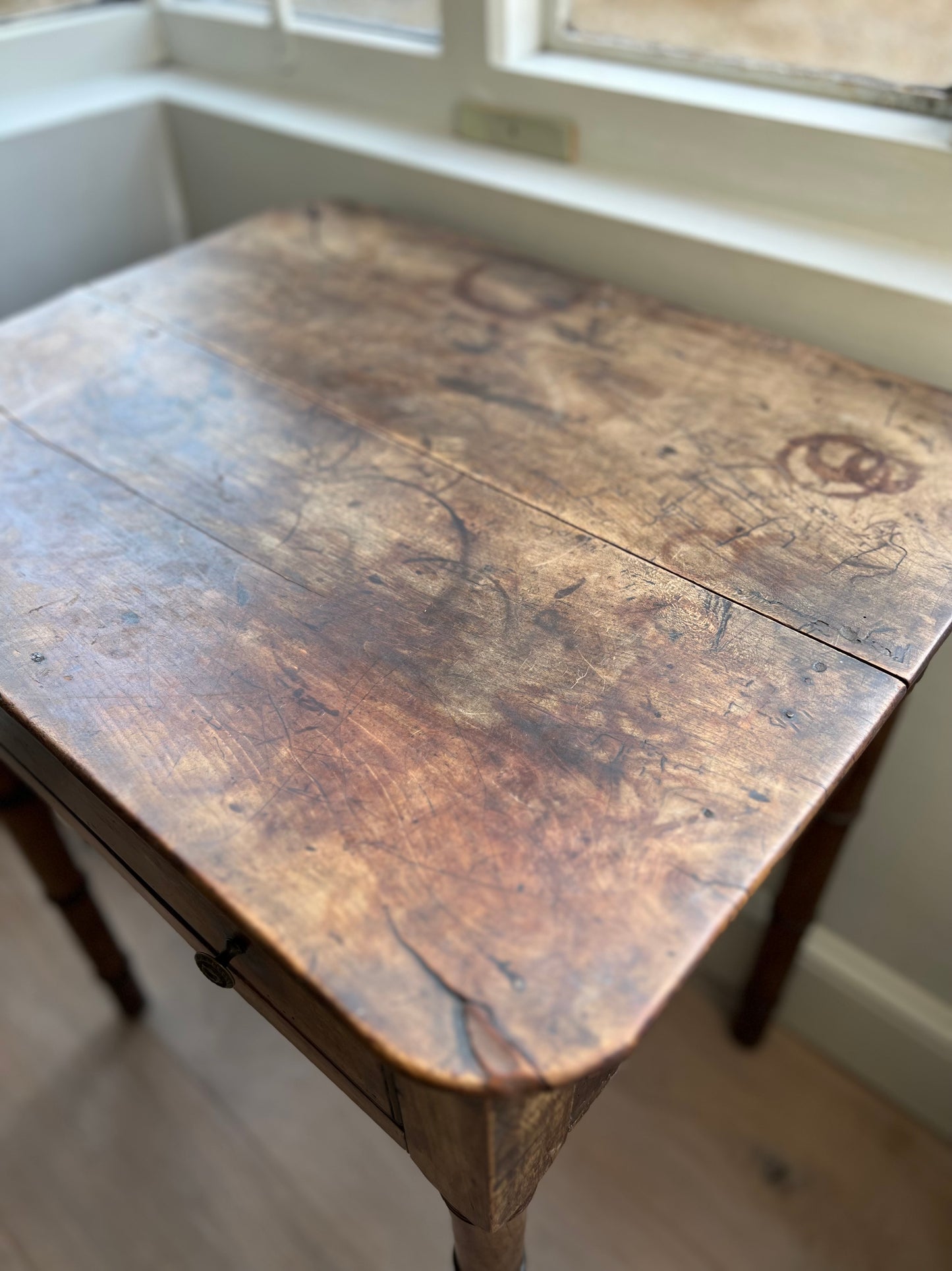 18th Century Faux Bamboo Fruitwood Side Table