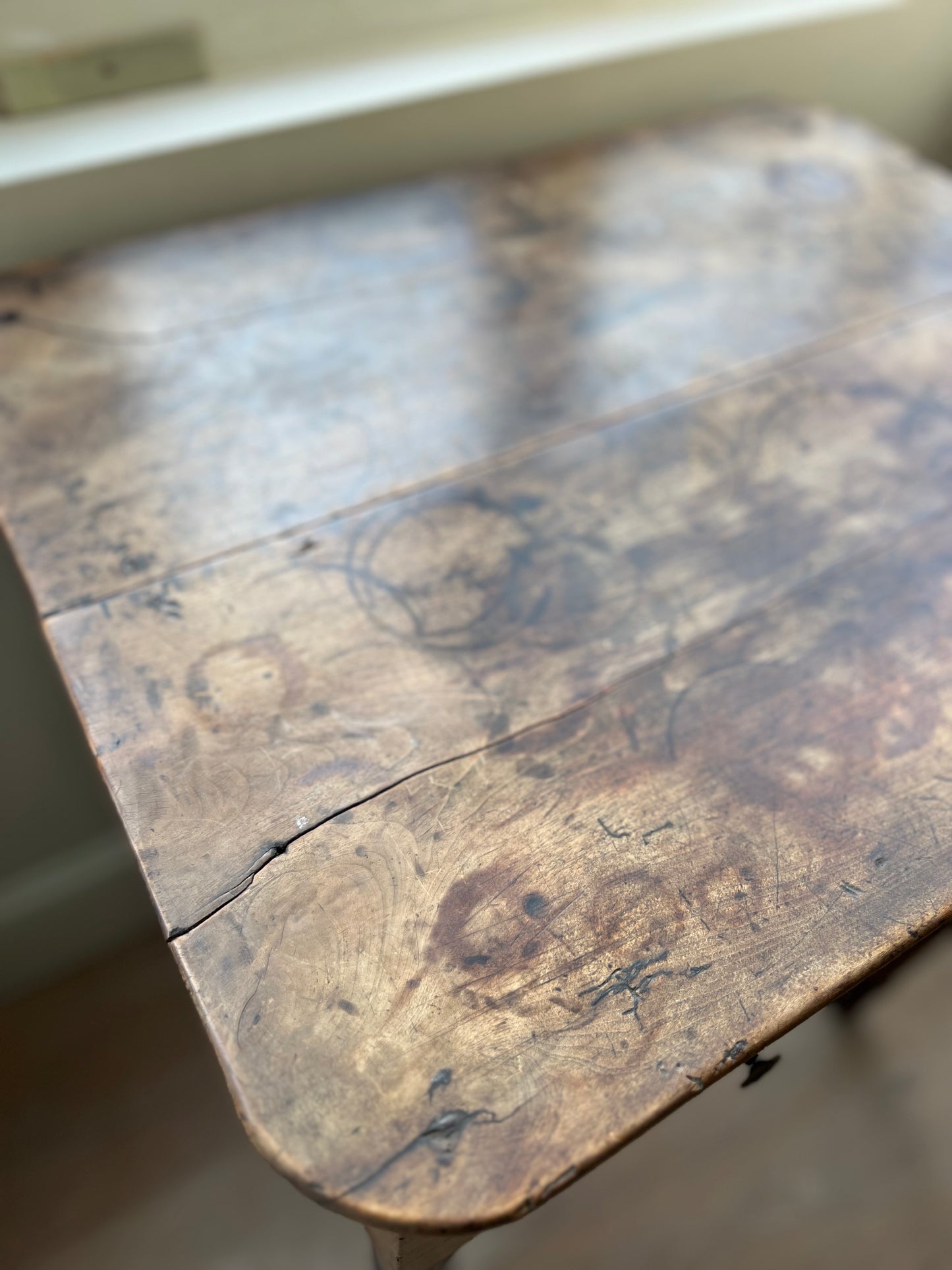 18th Century Faux Bamboo Fruitwood Side Table