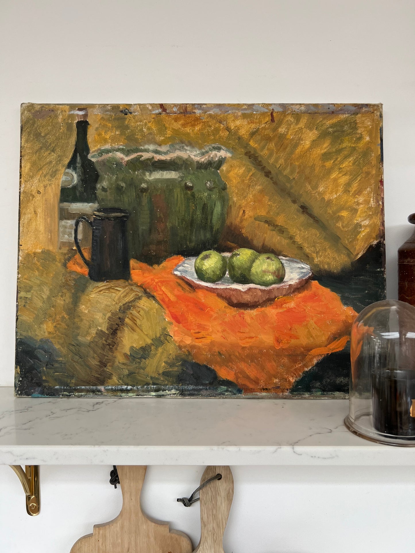 Vintage Mid Century Still Life Oil On Canvas